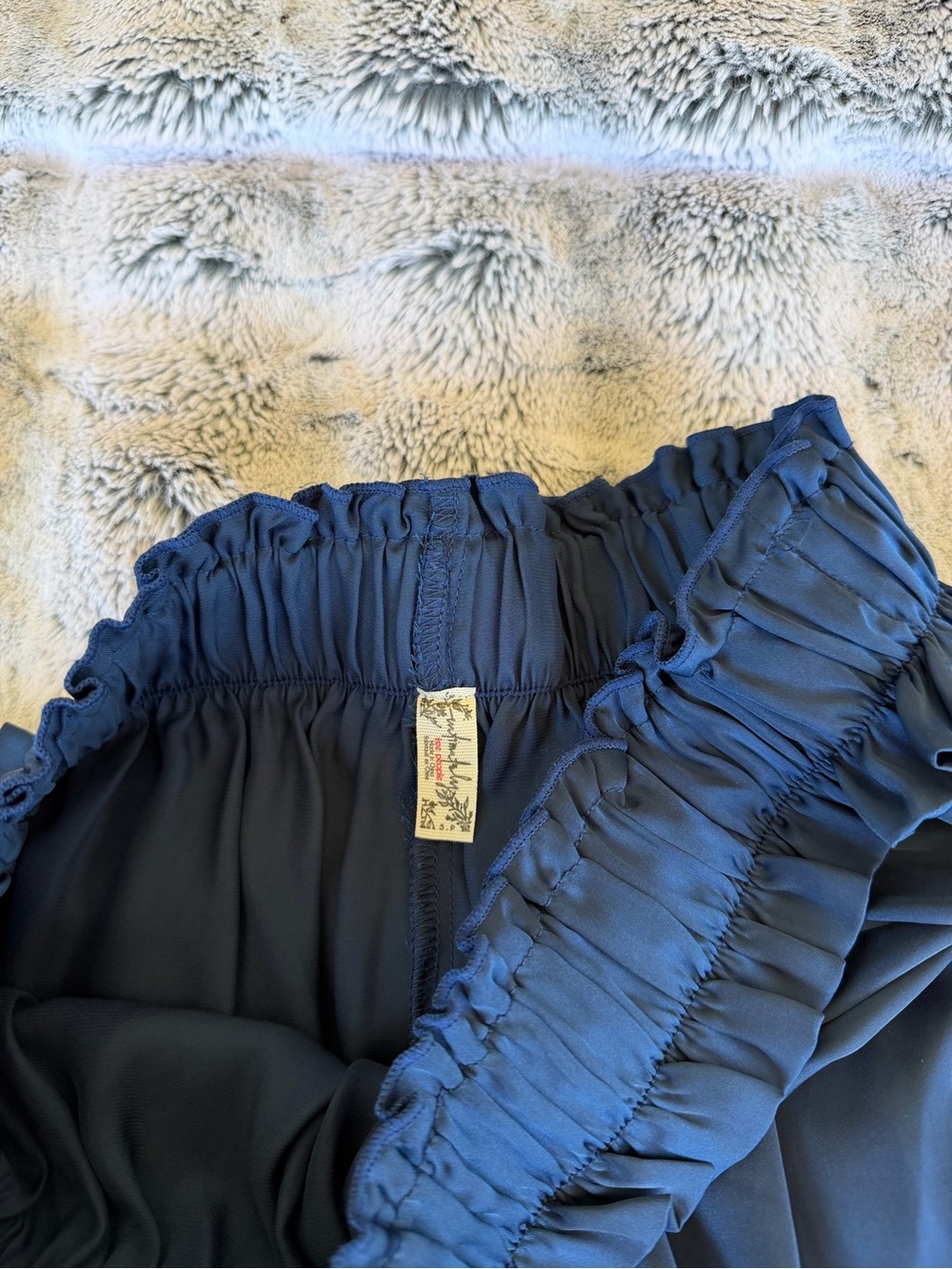Free People Like Honey Pajama Shorts in Navy - Picture 3 of 4